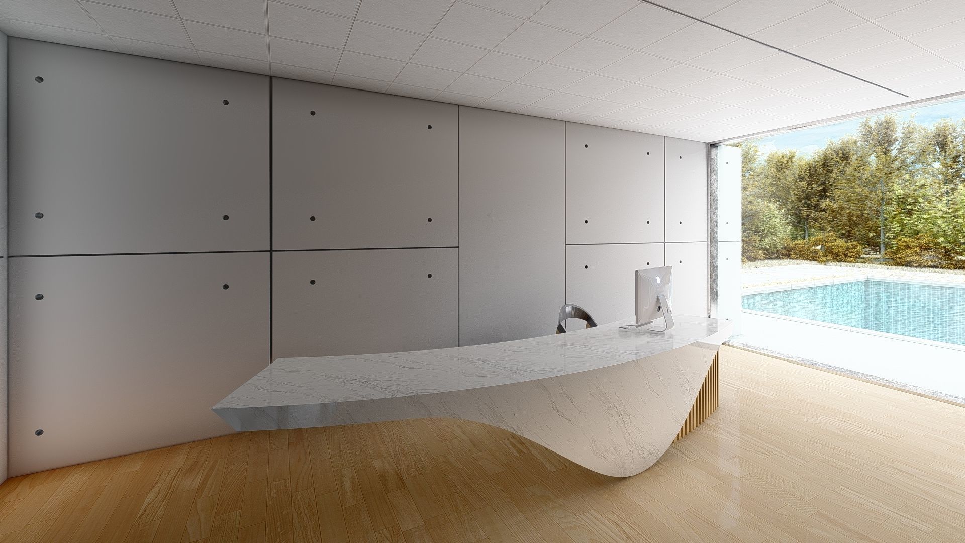 Reception desk 3D model_1