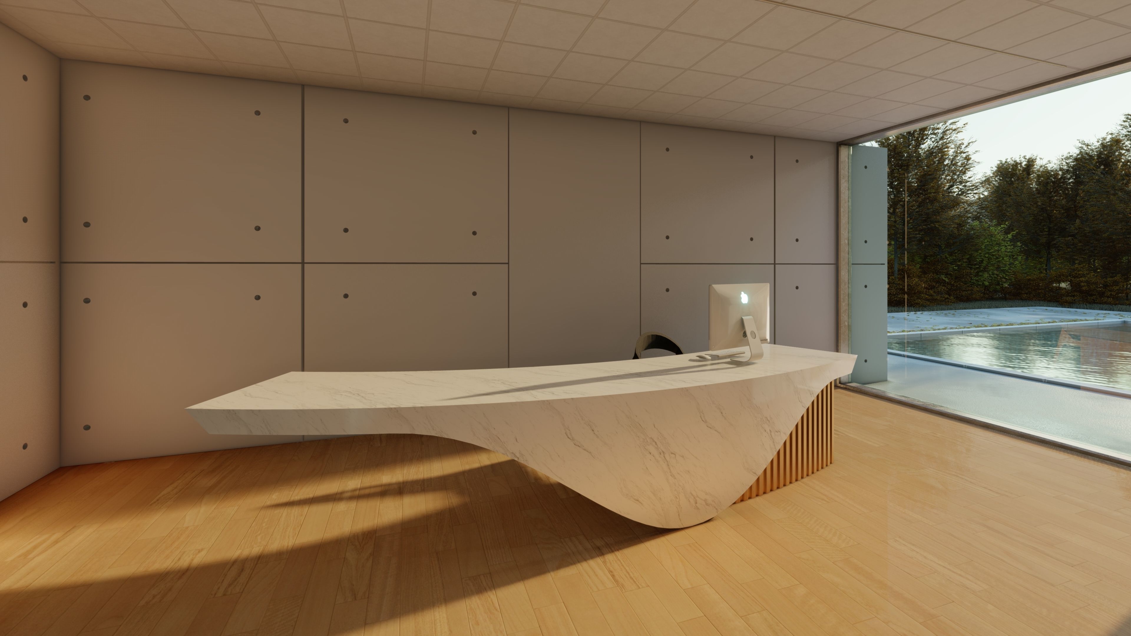 Reception desk 3D model_11