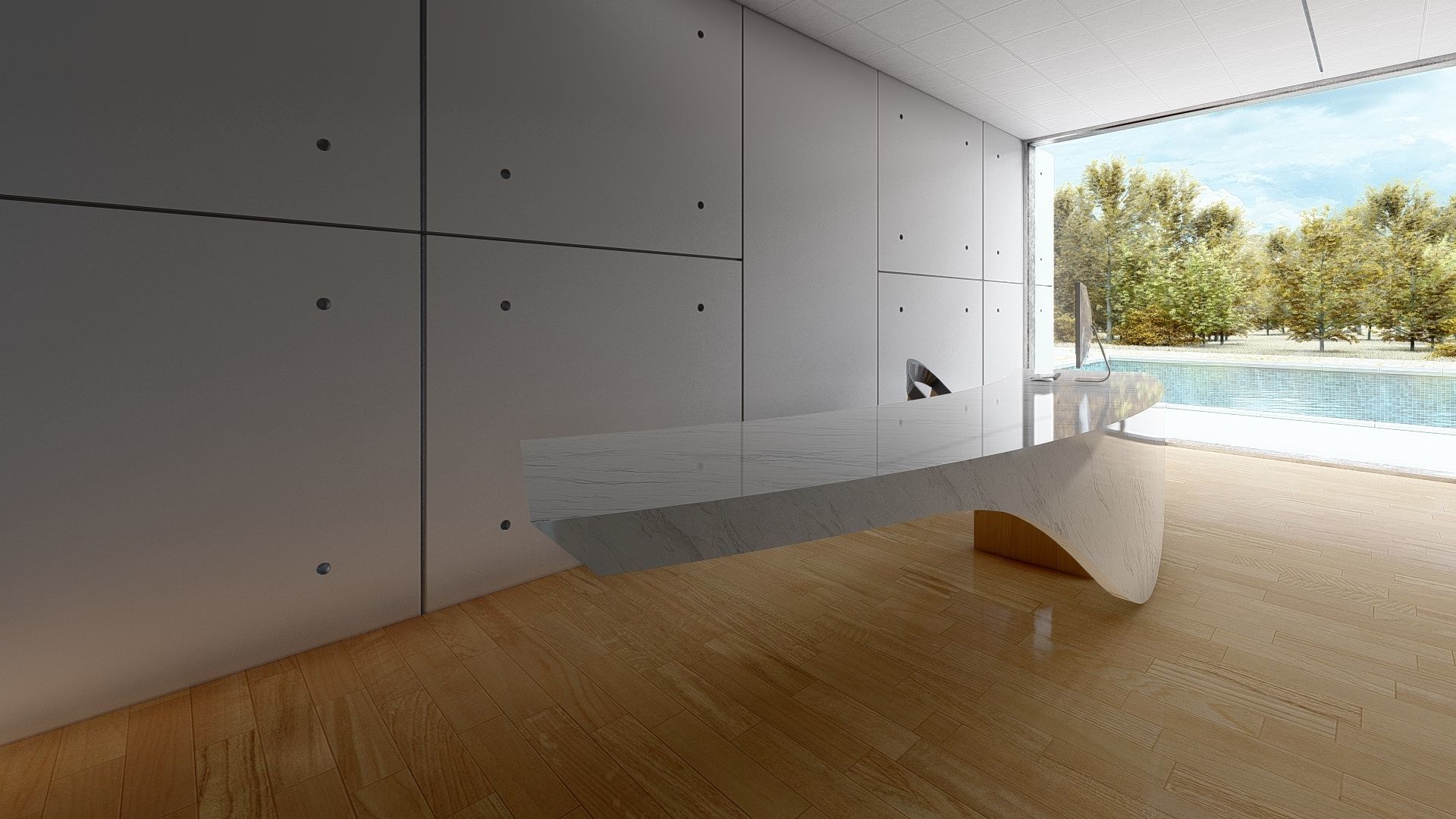 Reception desk 3D model_5