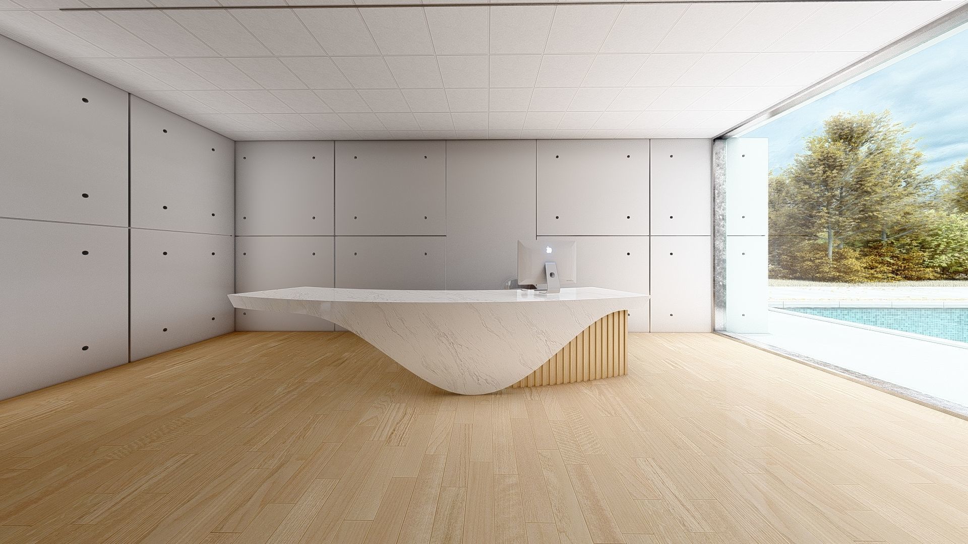 Reception desk 3D model_7