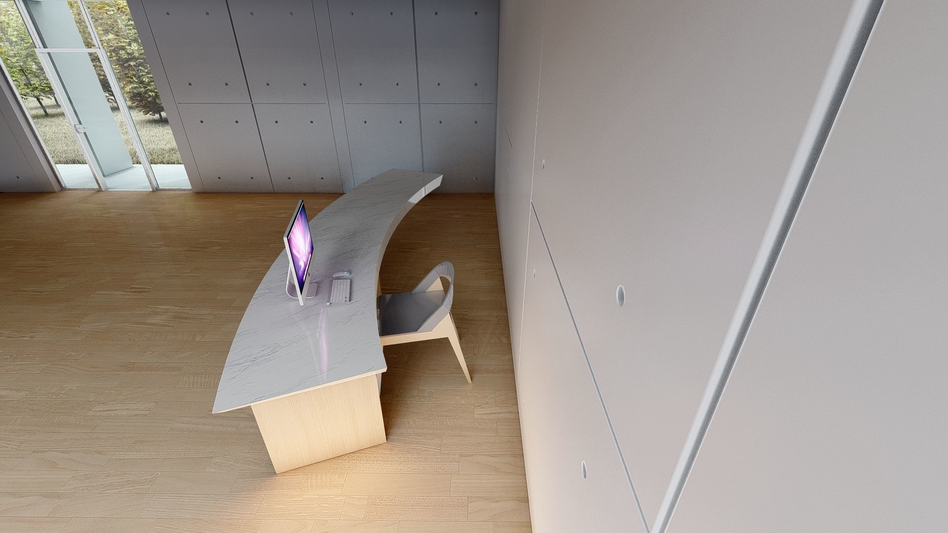 Reception desk 3D model_3