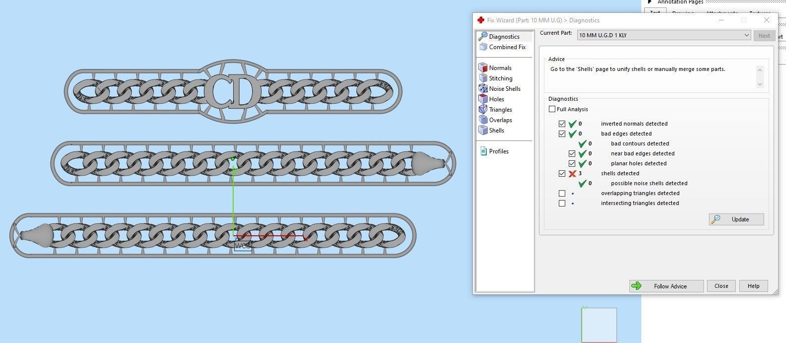 10 MM 41 CM CUBAN LINK CHAIN FOR BRACELET OR NECKLACE 3D print model_1