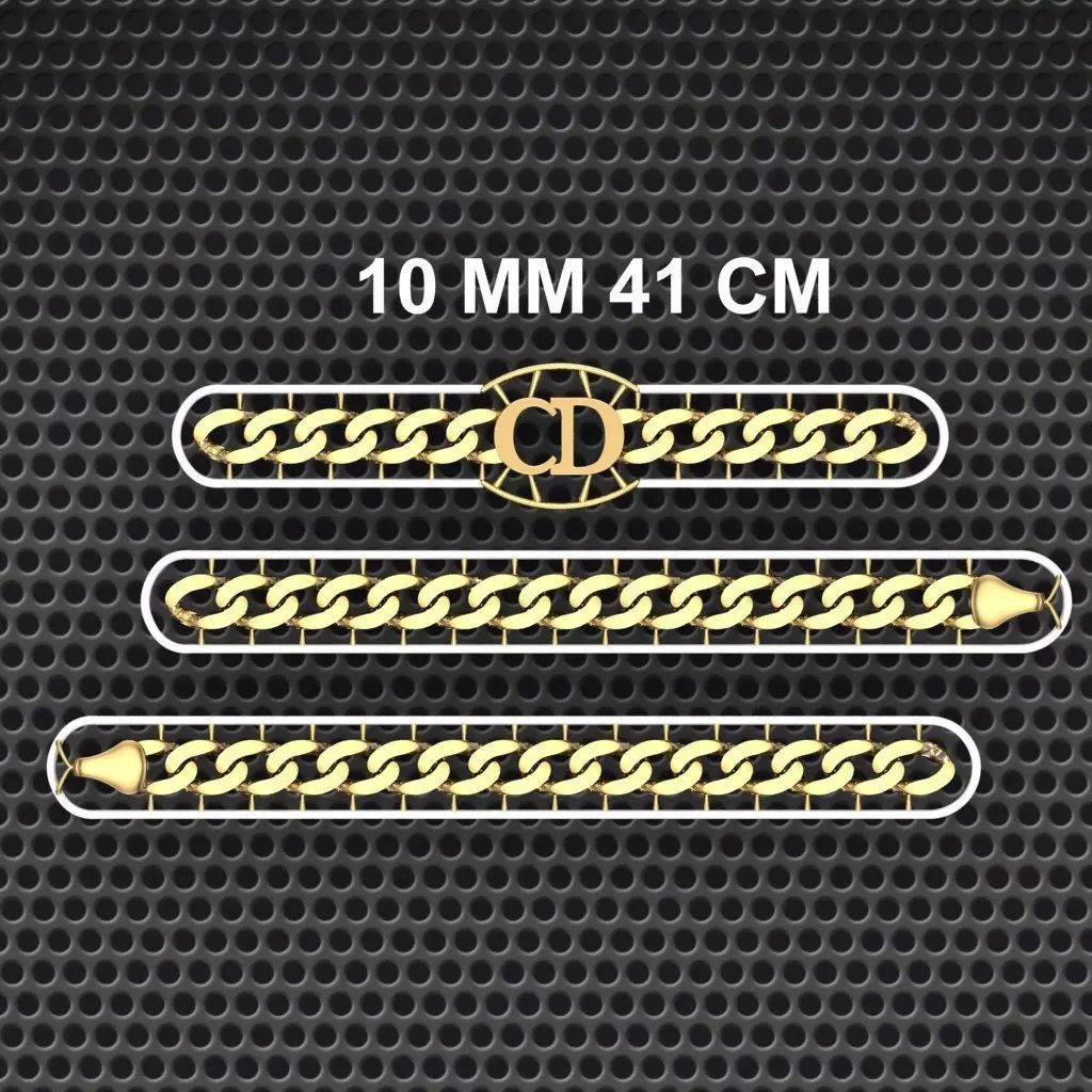 10 MM 41 CM CUBAN LINK CHAIN FOR BRACELET OR NECKLACE 3D print model_0