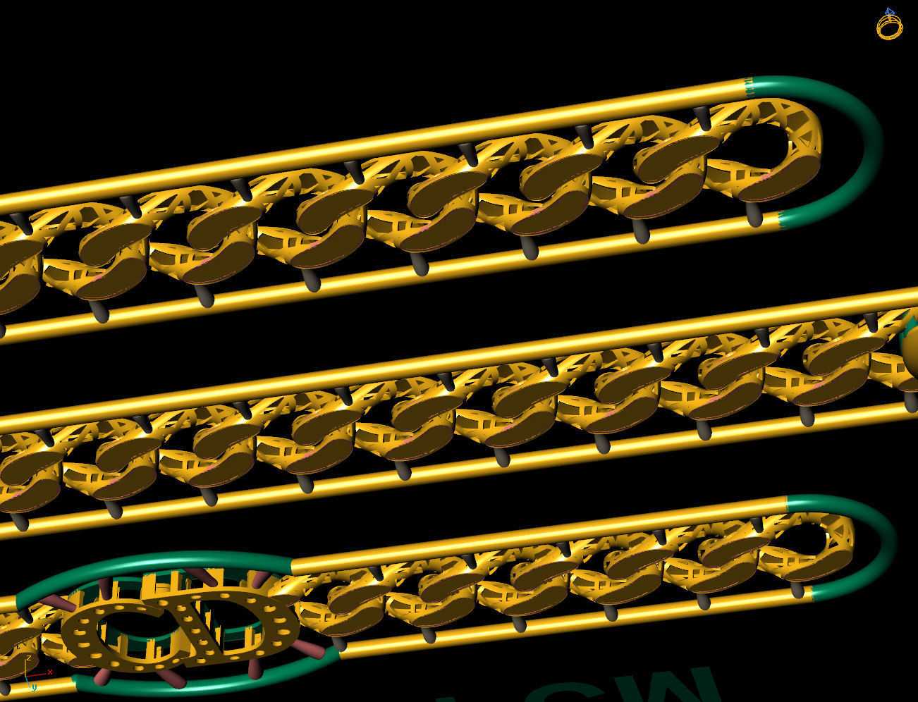 10 MM 41 CM CUBAN LINK CHAIN FOR BRACELET OR NECKLACE 3D print model_7