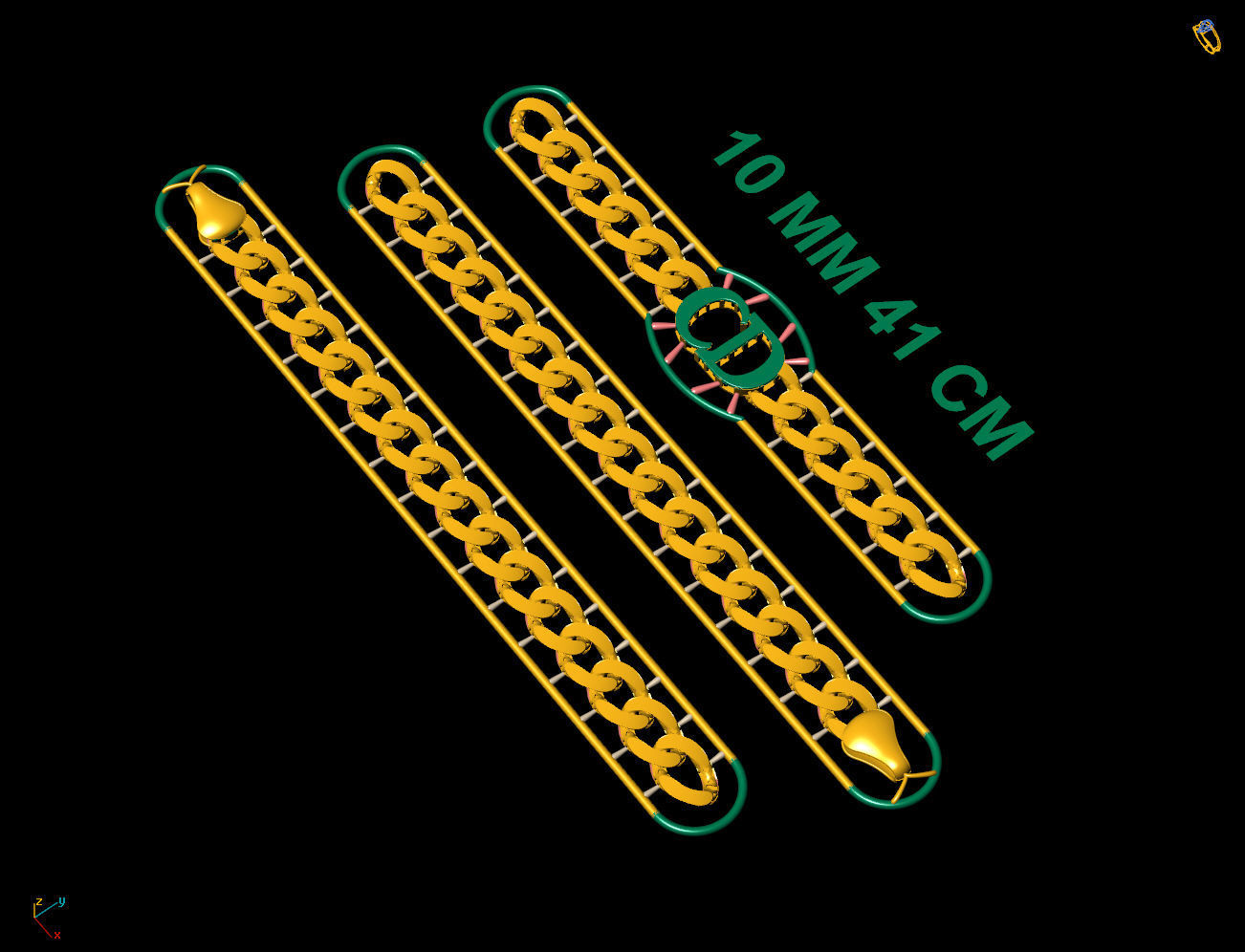 10 MM 41 CM CUBAN LINK CHAIN FOR BRACELET OR NECKLACE 3D print model_8