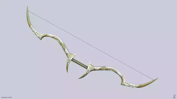 Fantasy bow Low-poly 3D model