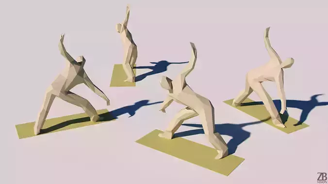 Lowpoly Yoga Man 002