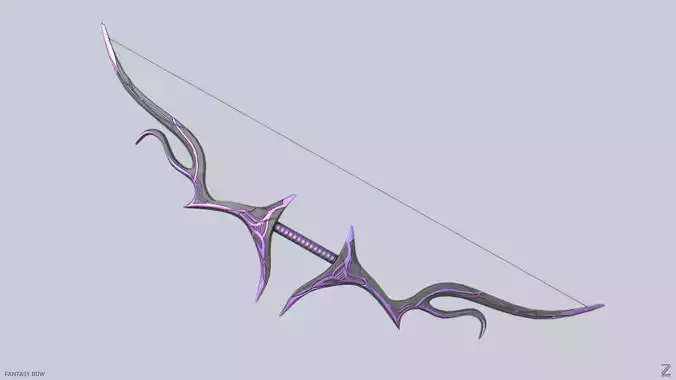 Fantasy bow Low-poly 3D model