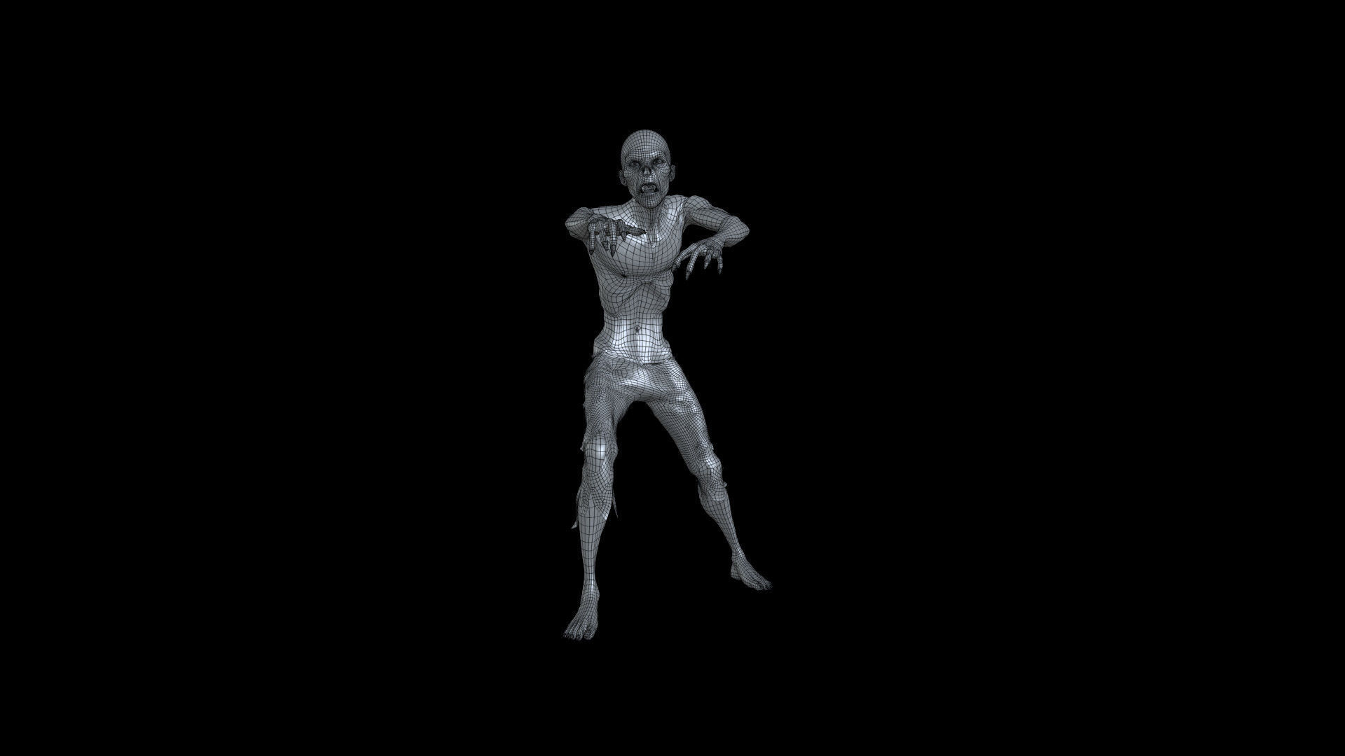 ZOMB02 Zombie Walking Animation 3D model_4
