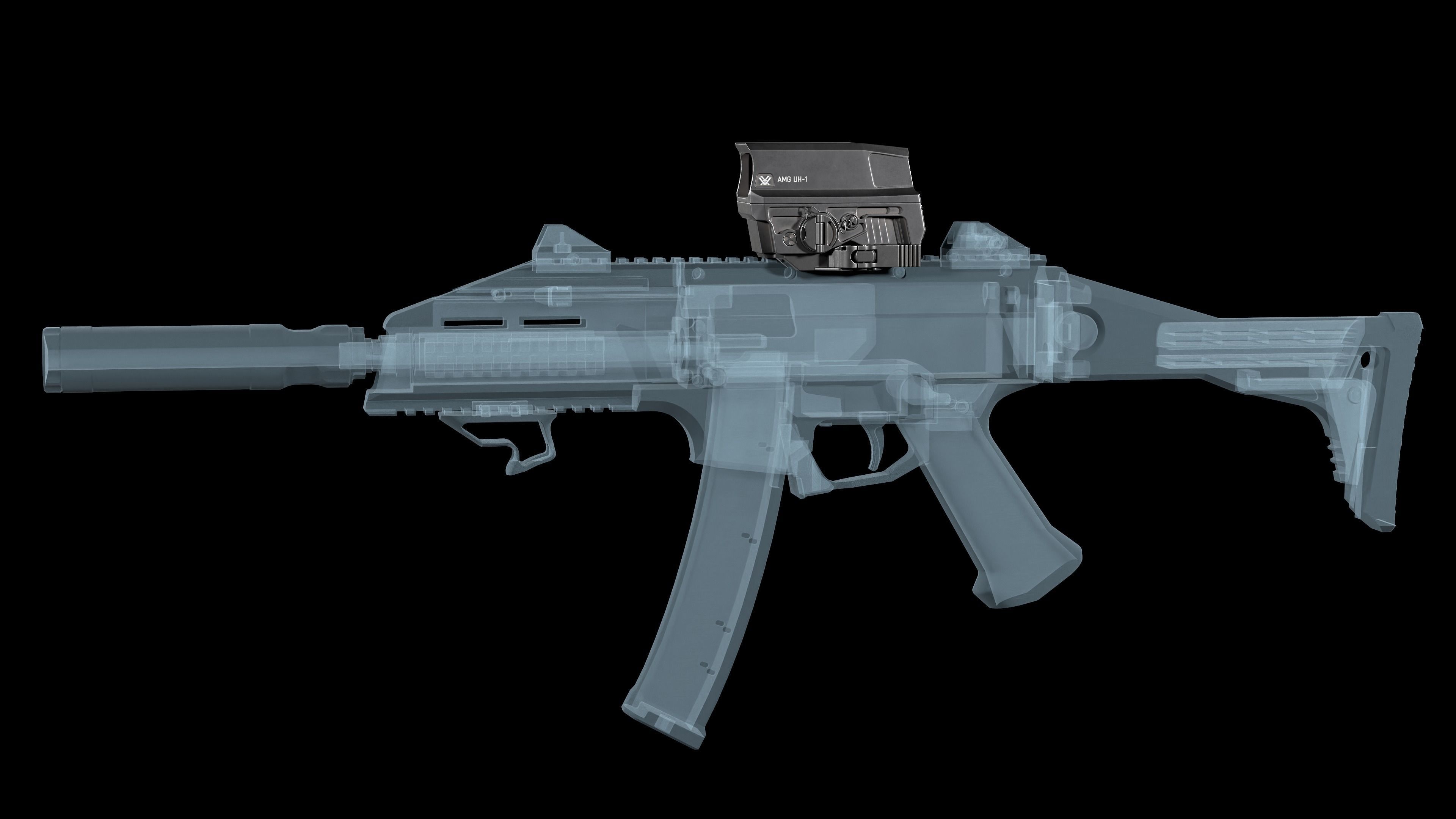 Vortex Razor AMG UH-1 GEN 2 red dot holographic sight Low-poly 3D model_6