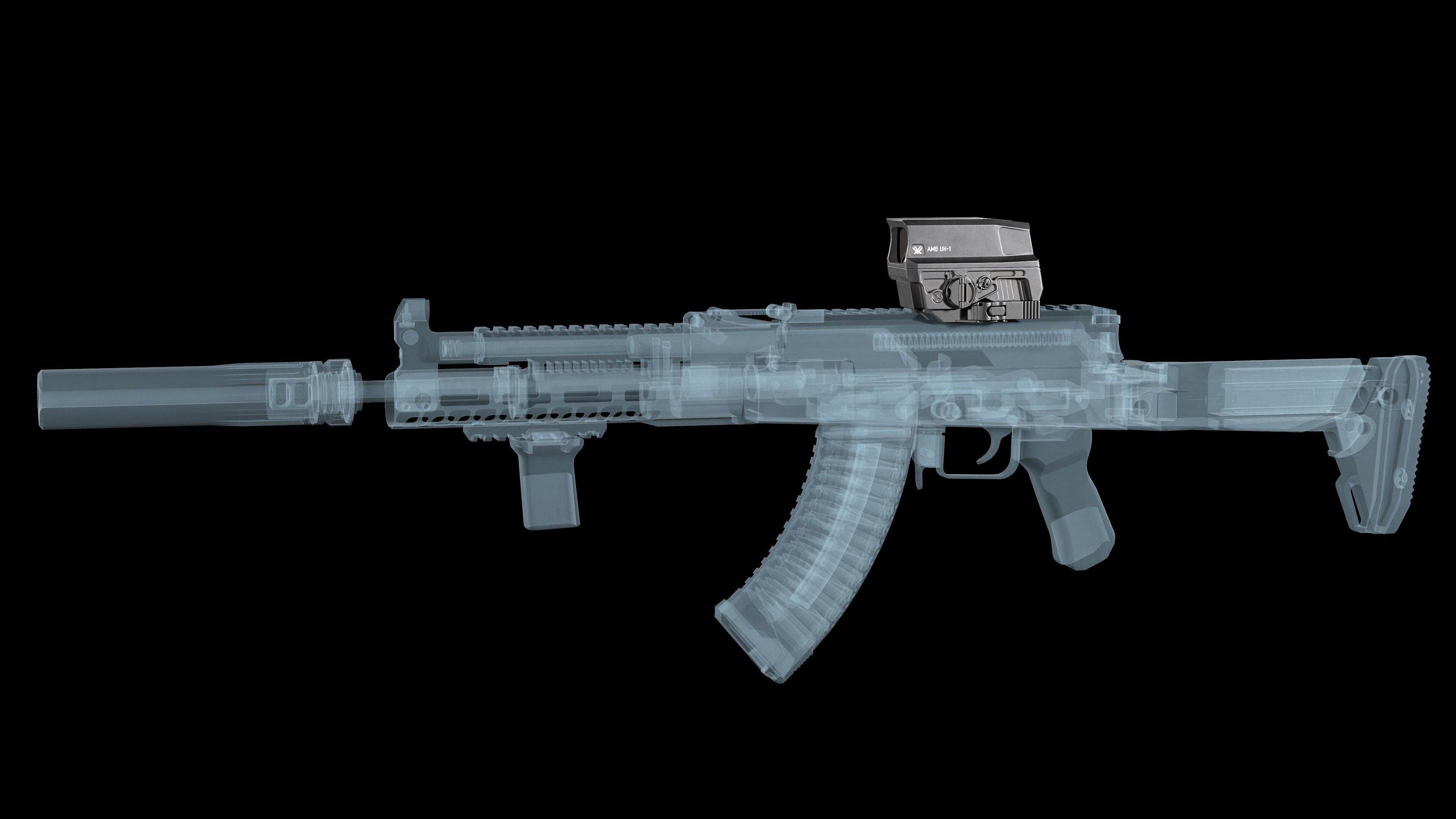 Vortex Razor AMG UH-1 GEN 2 red dot holographic sight Low-poly 3D model_5