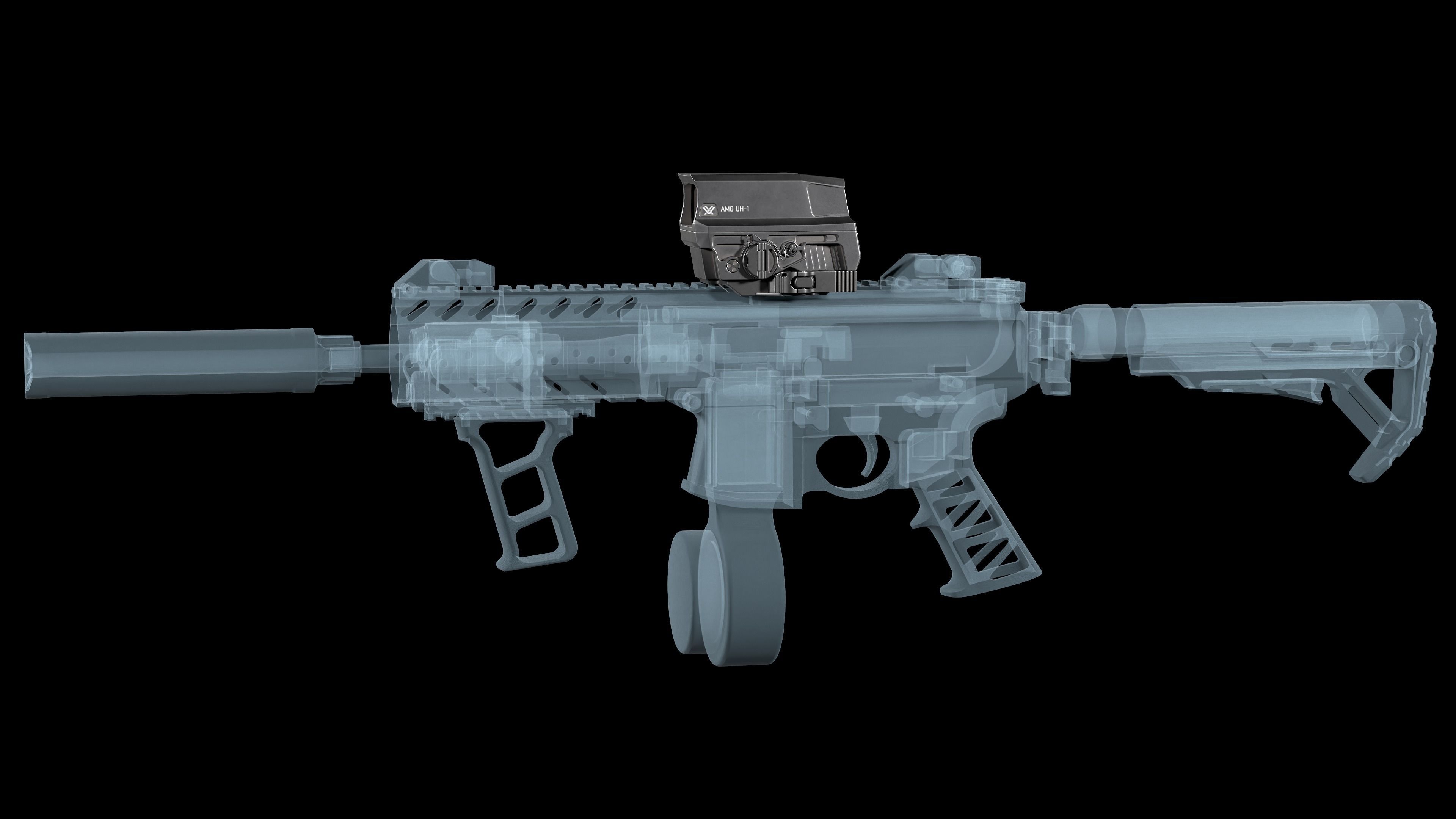 Vortex Razor AMG UH-1 GEN 2 red dot holographic sight Low-poly 3D model_7