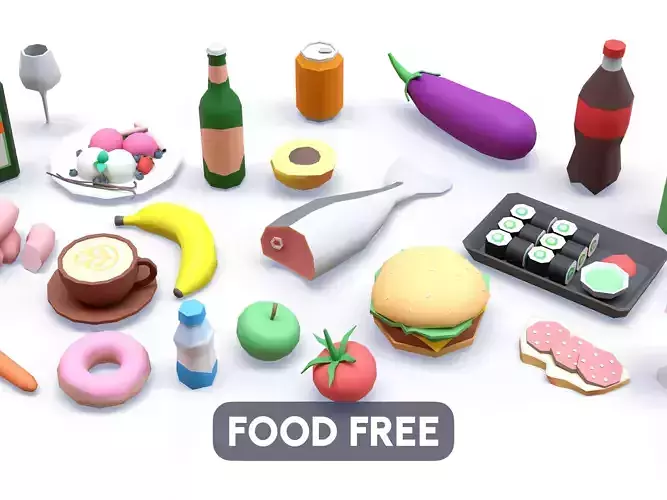 Food FREE Free low-poly 3D model