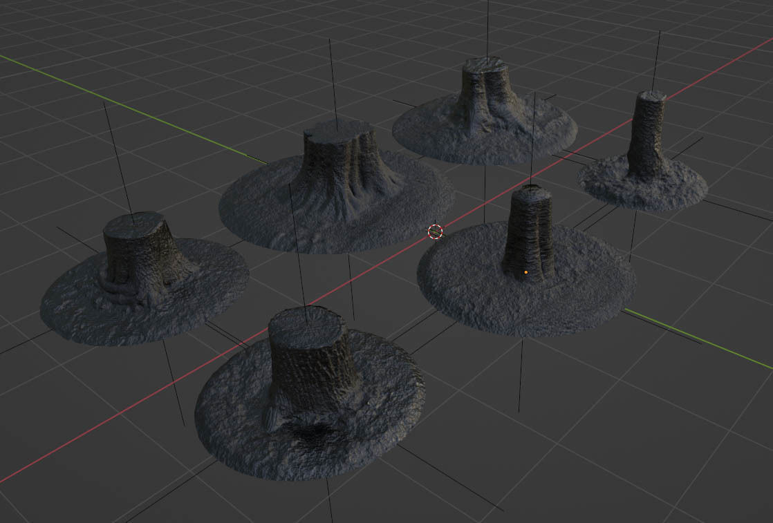 Tree Stumps 6 Photoscanned Low-Poly Low-poly 3D model_7