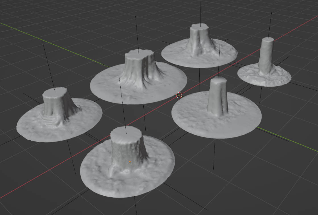 Tree Stumps 6 Photoscanned Low-Poly Low-poly 3D model_9