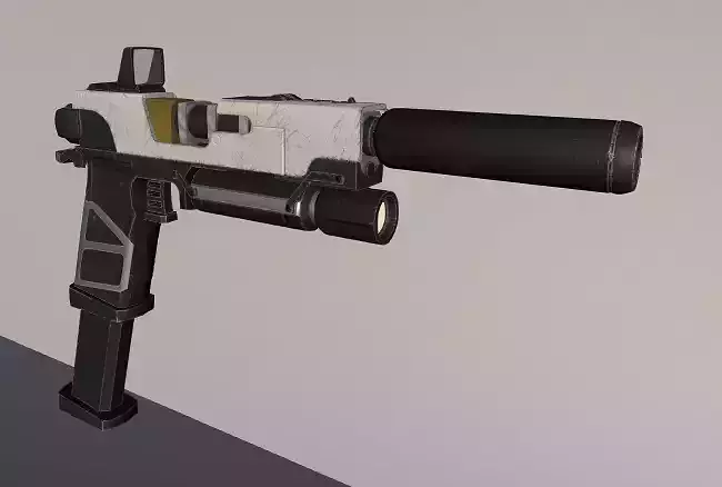 Cyberpunk style pistol PBR