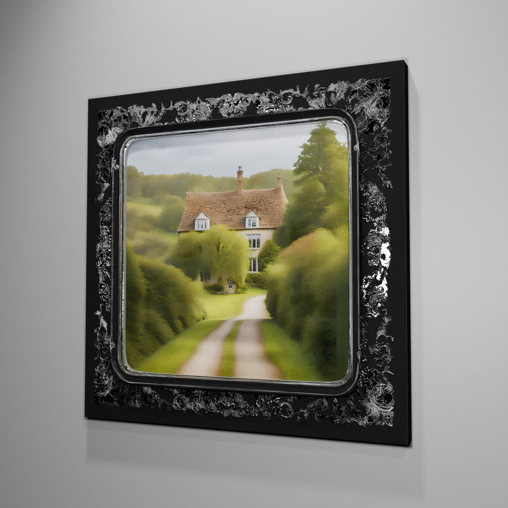 Victorian style picture frame 3D model_4