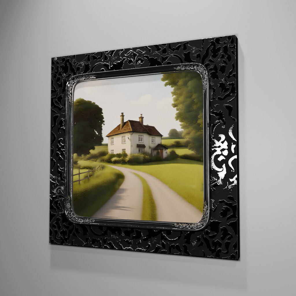 Victorian style picture frame 3D model_1