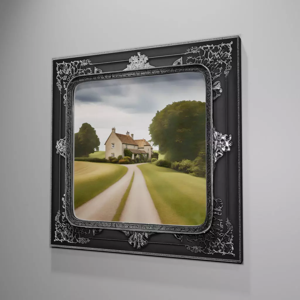 Victorian style picture frame 3D model_0