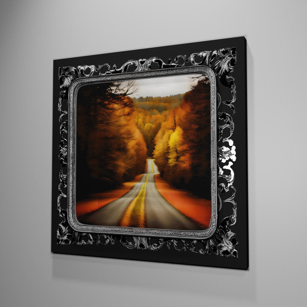 Victorian style picture frame 3D model_8