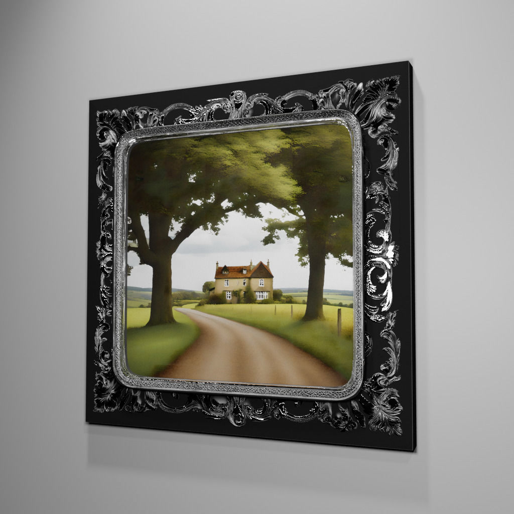 Victorian style picture frame 3D model_5