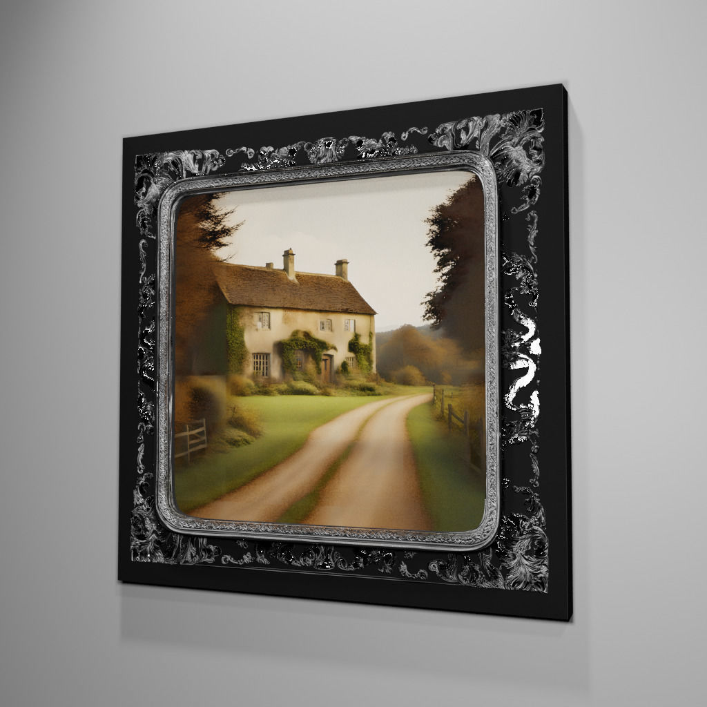 Victorian style picture frame 3D model_2