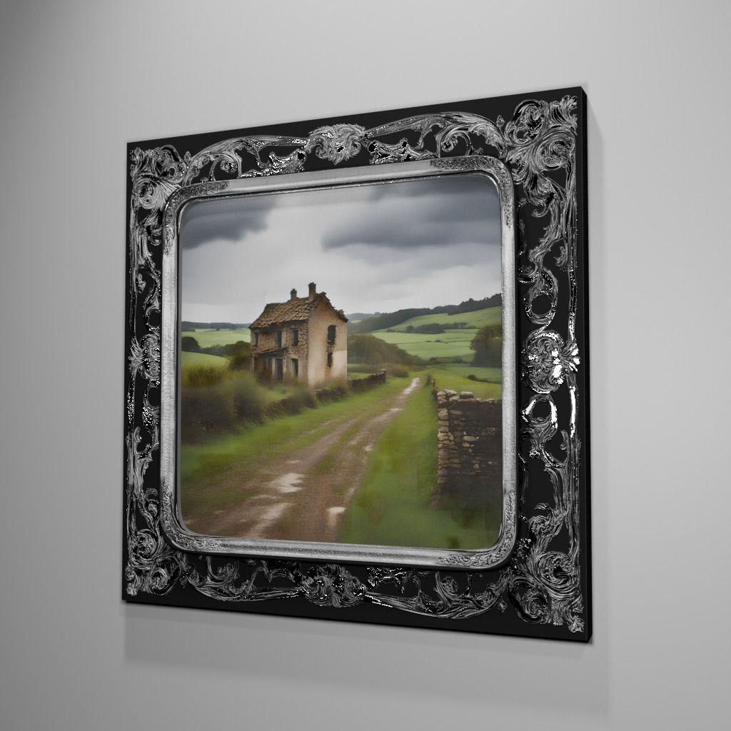 Victorian style picture frame 3D model_7
