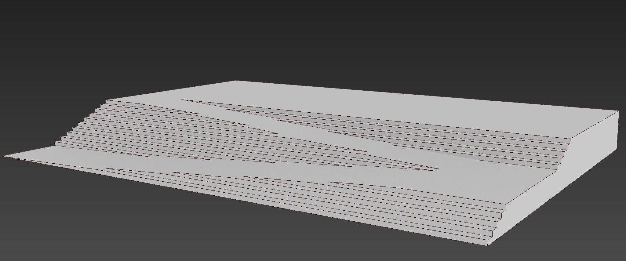 Landscape Modern zigzag Ramp Stairs 3D model_3