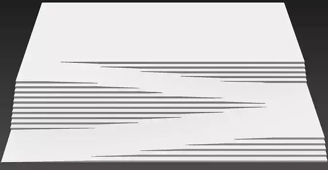 Landscape Modern zigzag Ramp Stairs 3D model