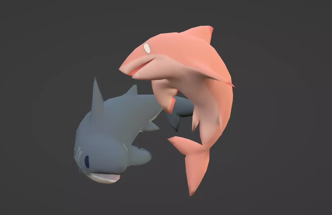 Low Poly Sharks Free low-poly 3D model_0
