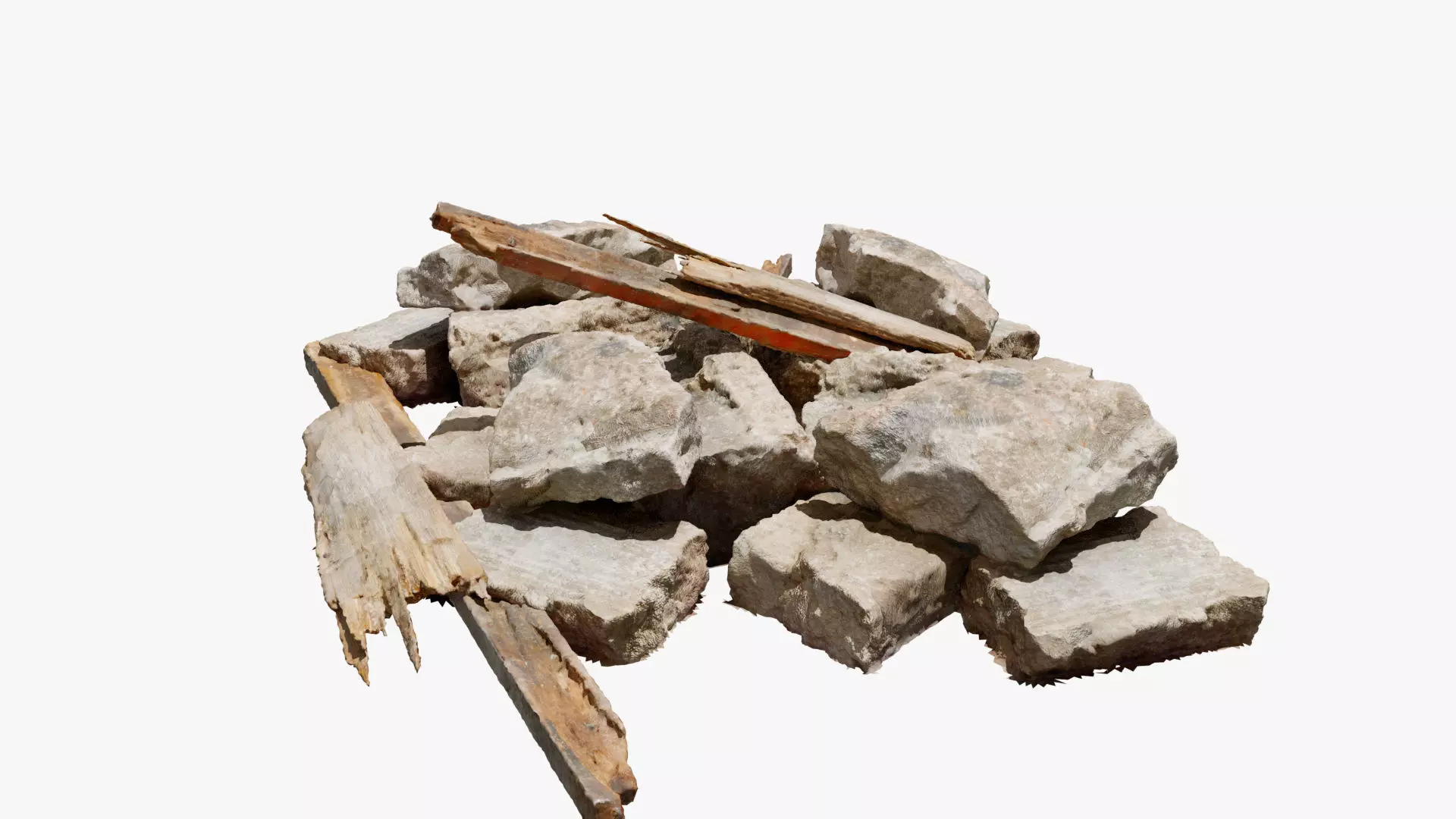 Scanned Construction Debris 02 Low-poly 3D model