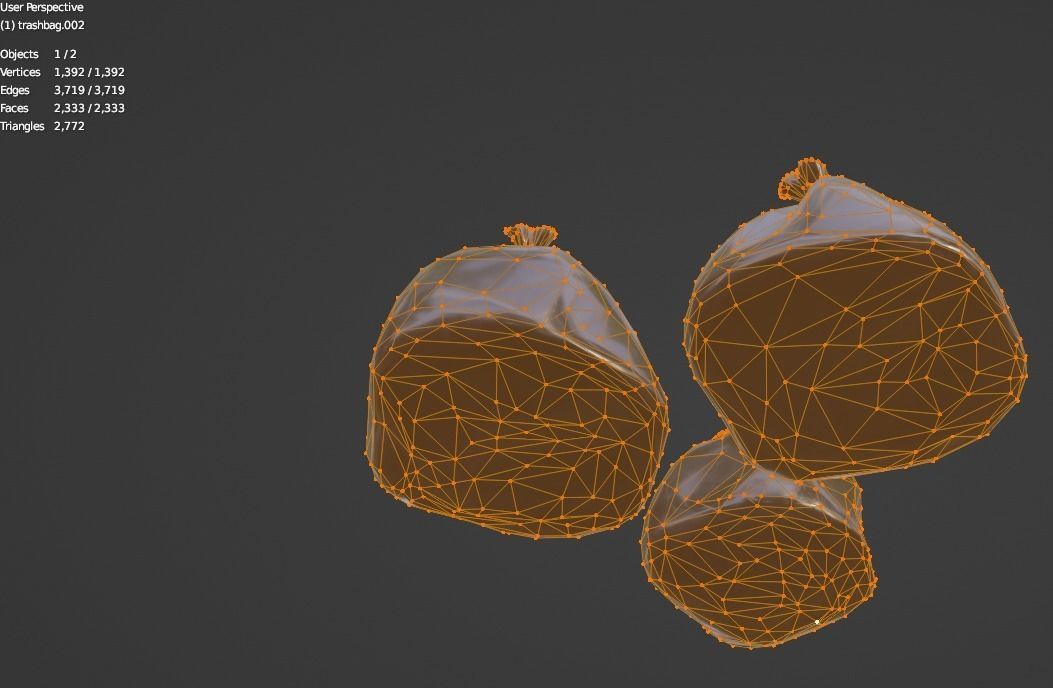 trashbag Low-poly 3D model_4