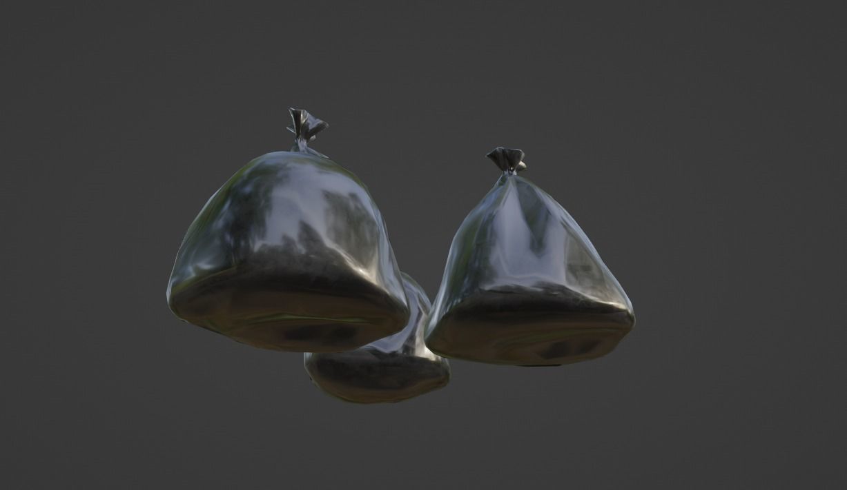 trashbag Low-poly 3D model_1