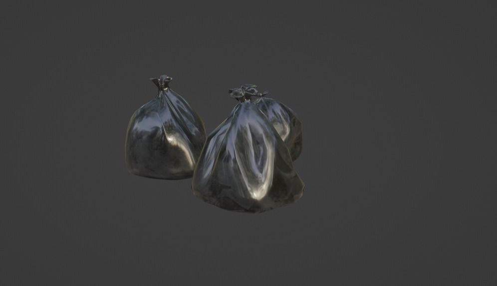 trashbag Low-poly 3D model_2