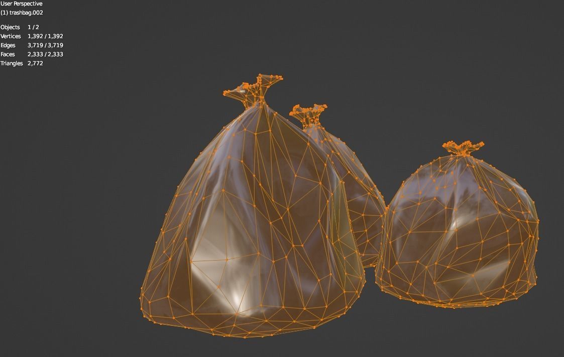 trashbag Low-poly 3D model_3