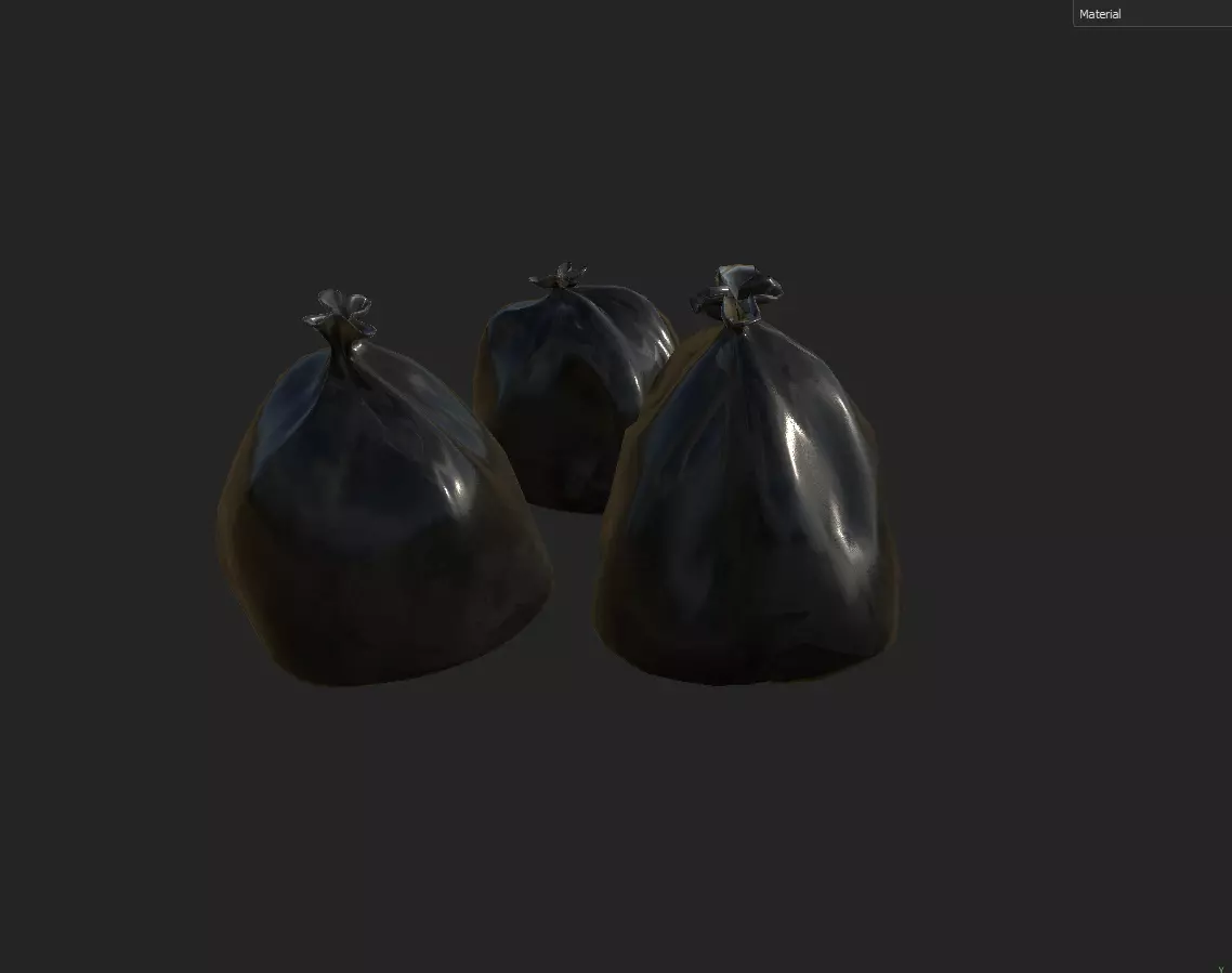 trashbag Low-poly 3D model_0