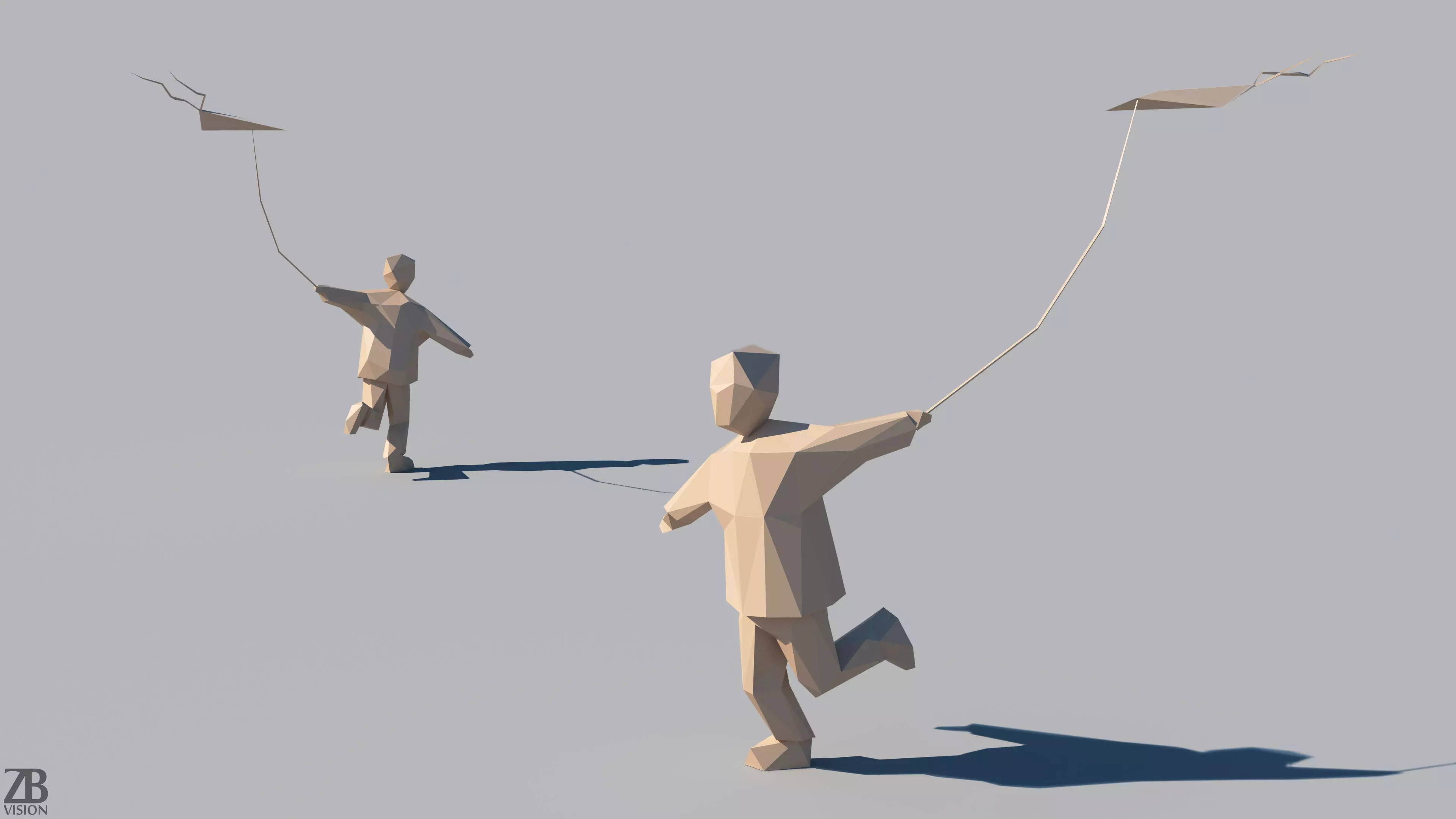 Lowpoly Kid 003 3D model_0