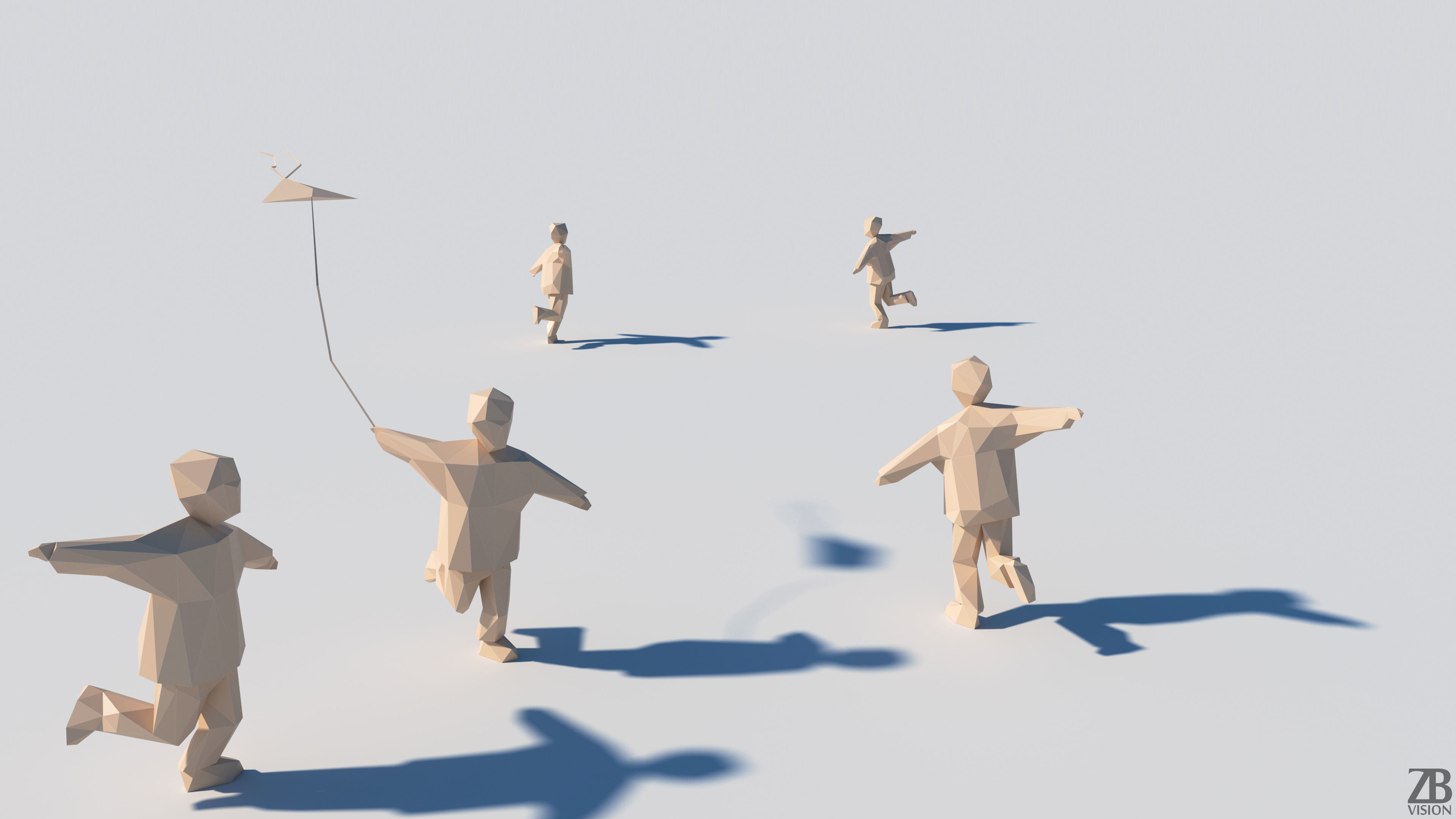 Lowpoly Kid 003 3D model_3