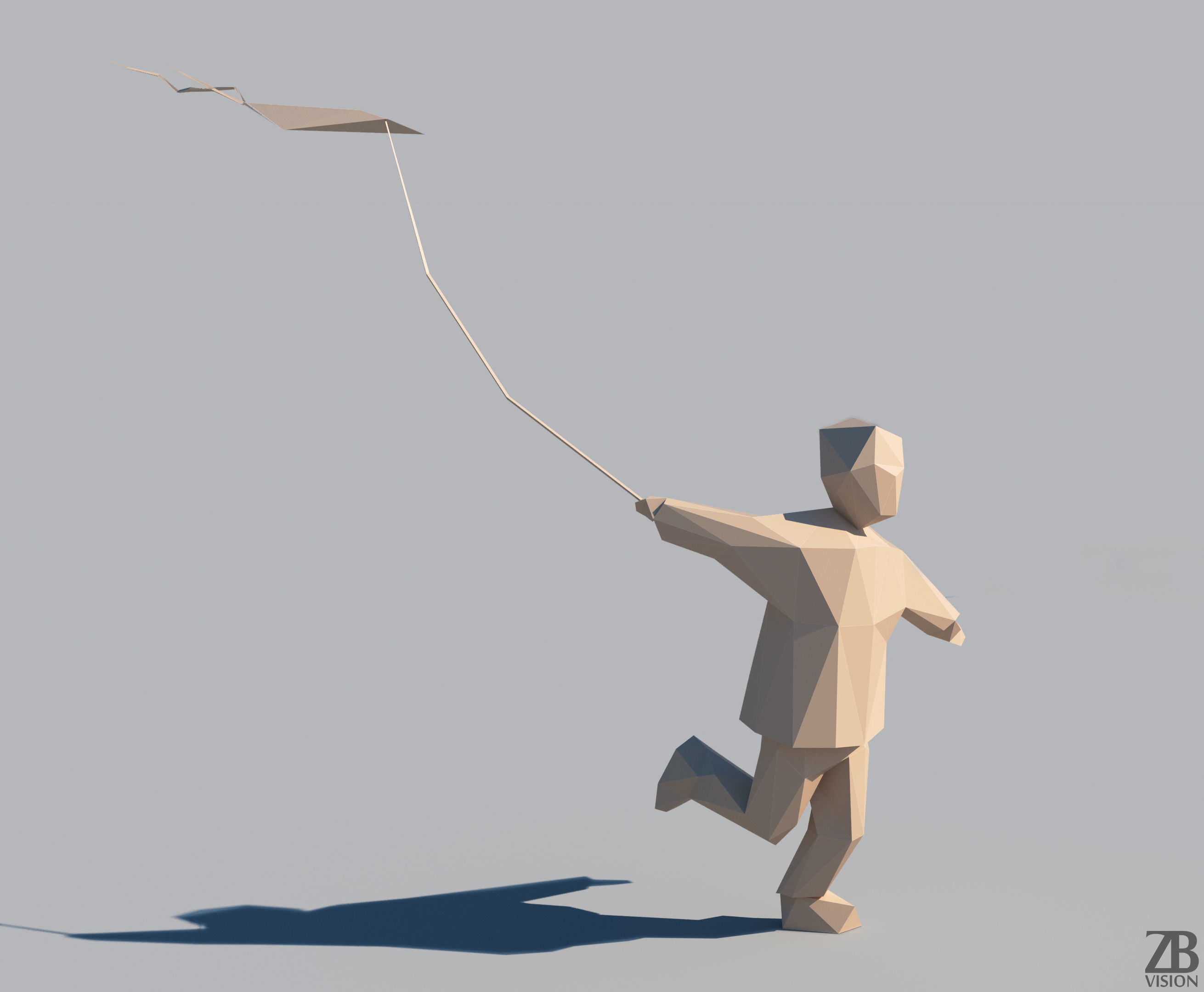 Lowpoly Kid 003 3D model_1