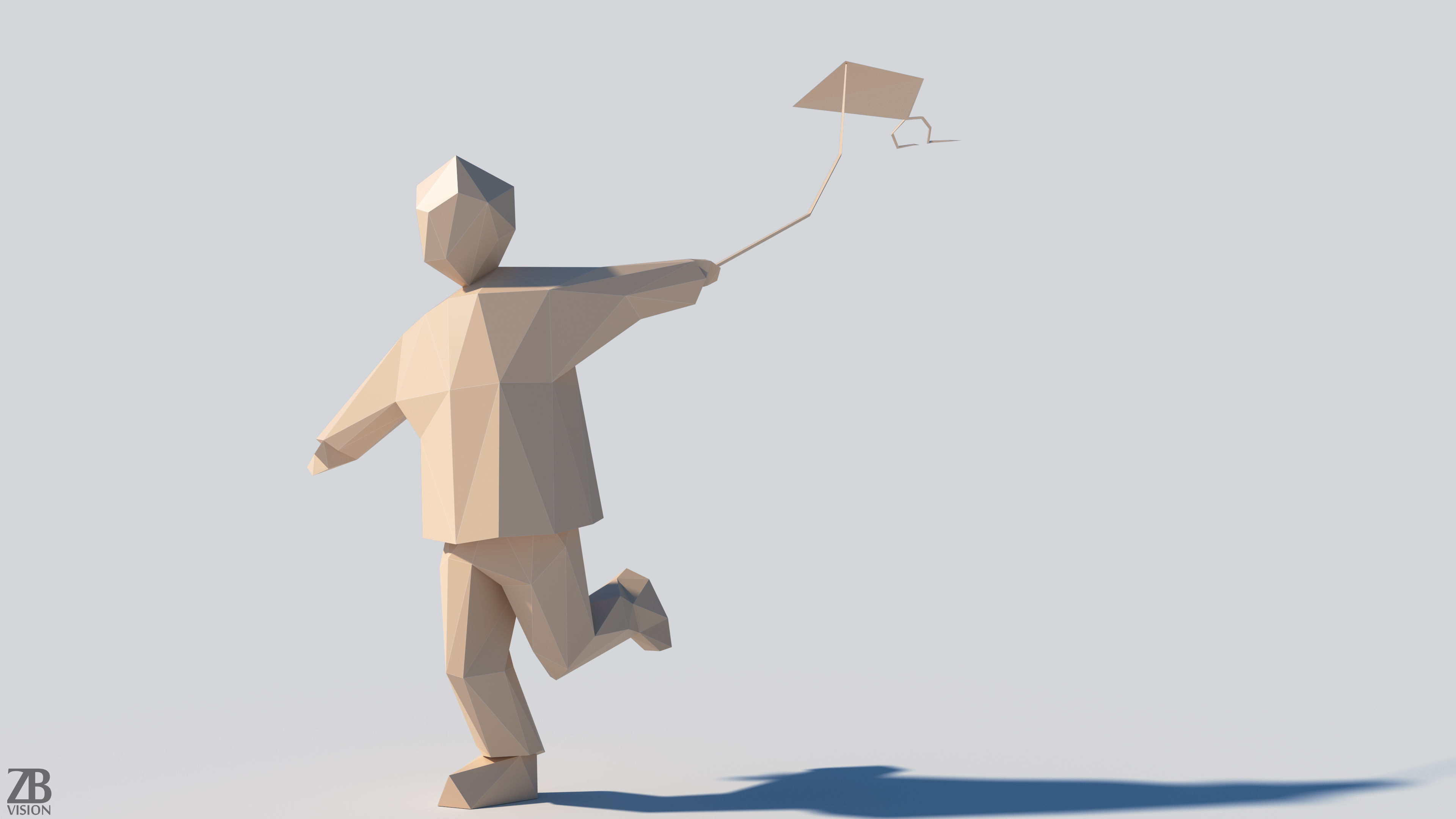 Lowpoly Kid 003 3D model_2