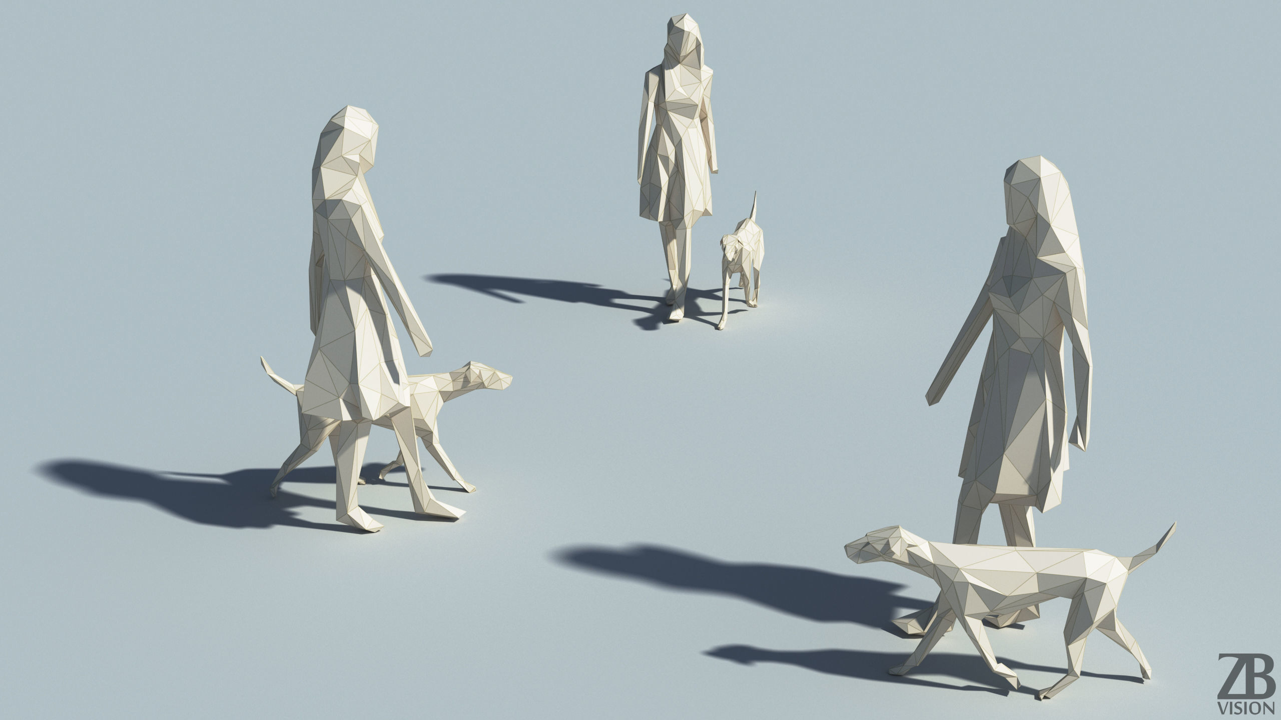 Lowpoly Woman 001 3D model_1
