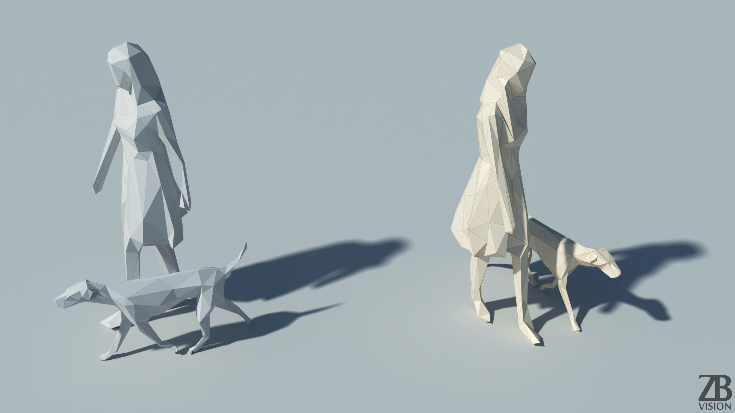 Lowpoly Woman 001 3D model_2