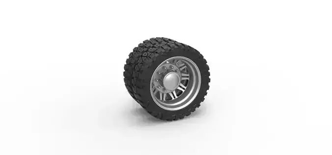Rear semi wheel for pickup V10 Scale 1 to 25