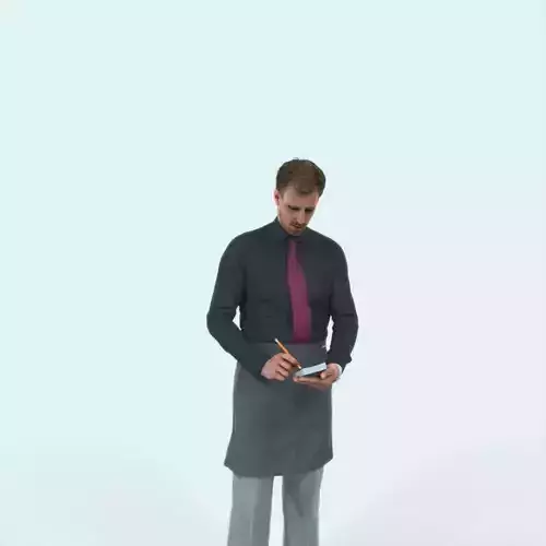 Mistery 25K Waiter Noting Working Man