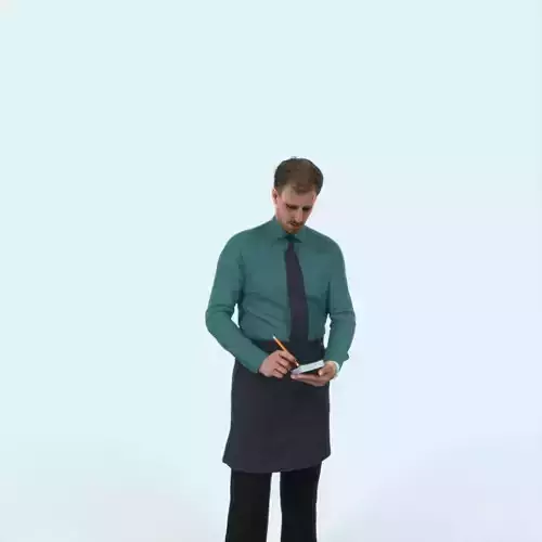 Mistery 25I Waiter Noting Working Man