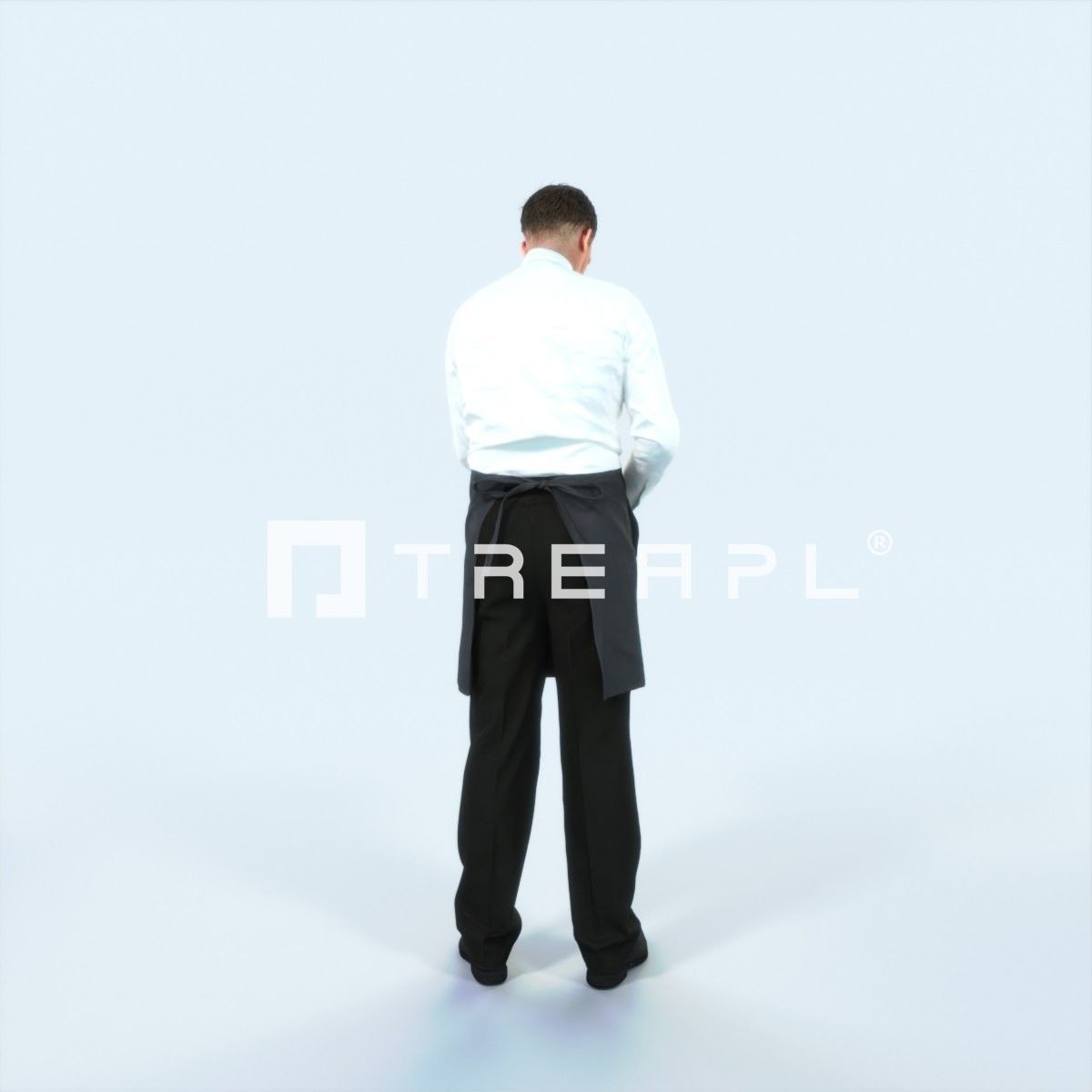 Mistery 25H Waiter Noting Working Man Low-poly 3D model_3