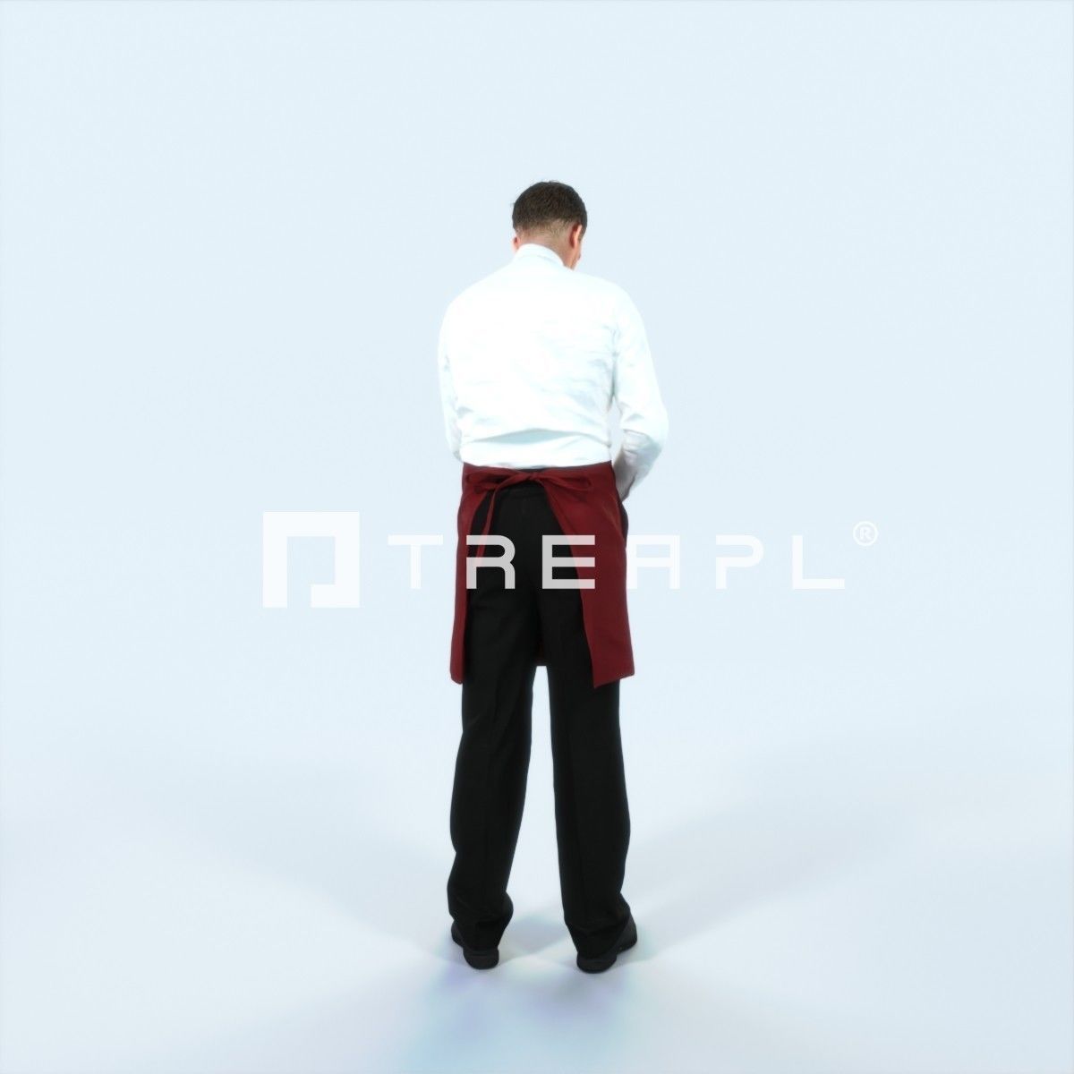 Mistery 25F Waiter Noting Working Man Low-poly 3D model_3