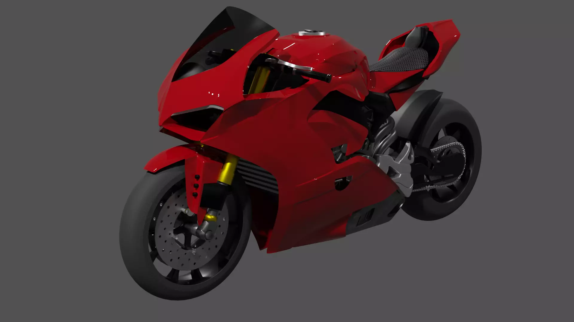 Ducati Panigale V4 - Supersport Racing Bike Low-poly 3D model_0
