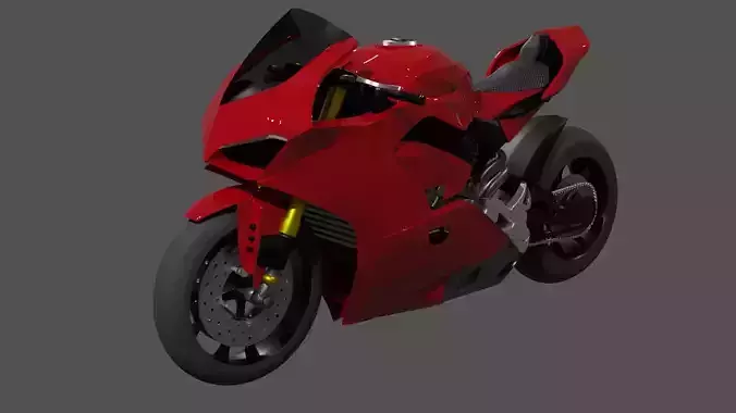 Ducati Panigale V4 - Supersport Racing Bike Low-poly 3D model
