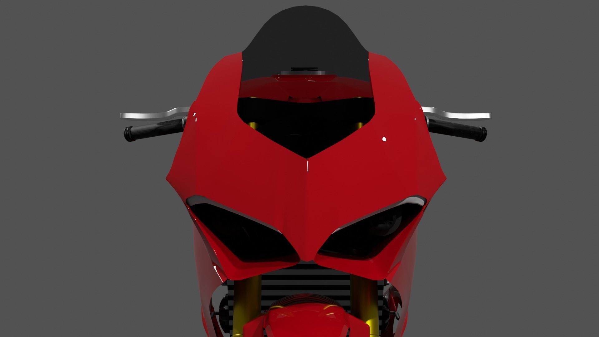 Ducati Panigale V4 - Supersport Racing Bike Low-poly 3D model_7